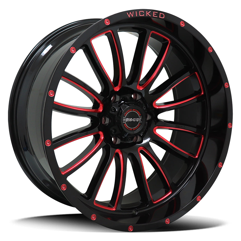 DIEZEL 561 10 /GLOSS BLACK MILLED RIVET RED TINT S22