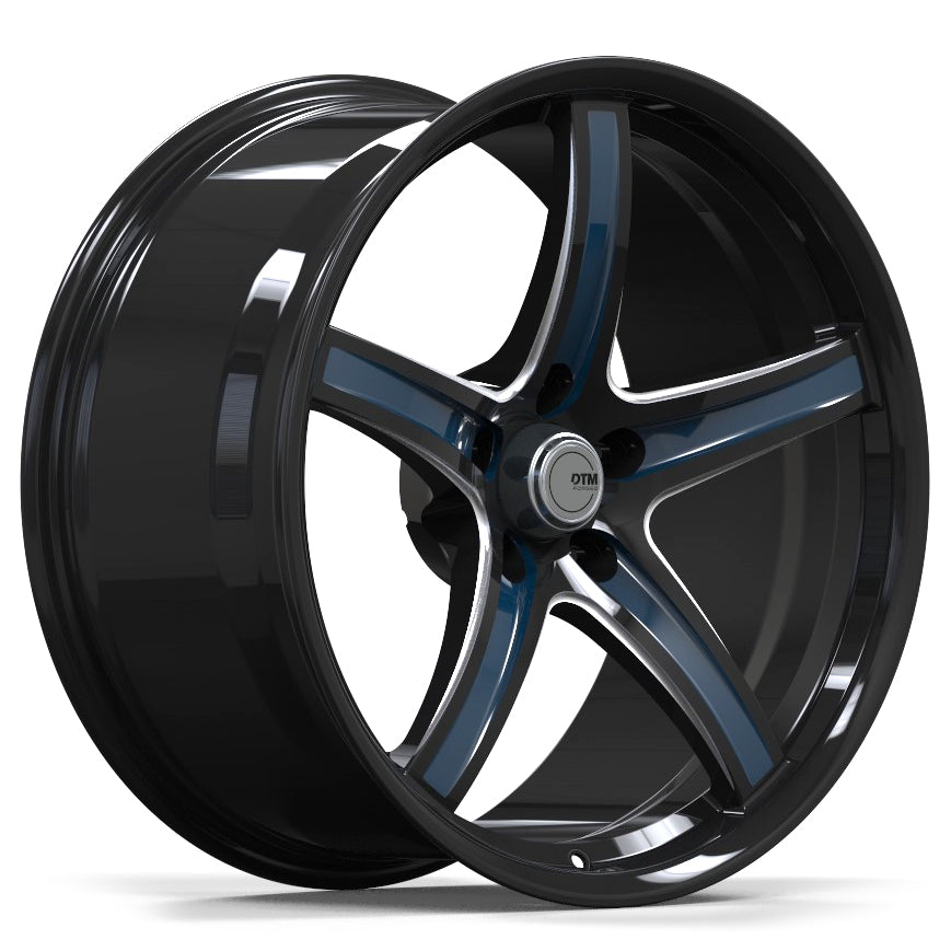 DTM FORGED SERIES F25 10 /GLOSS BLACK MILLED WITH BLUE INLAY S20