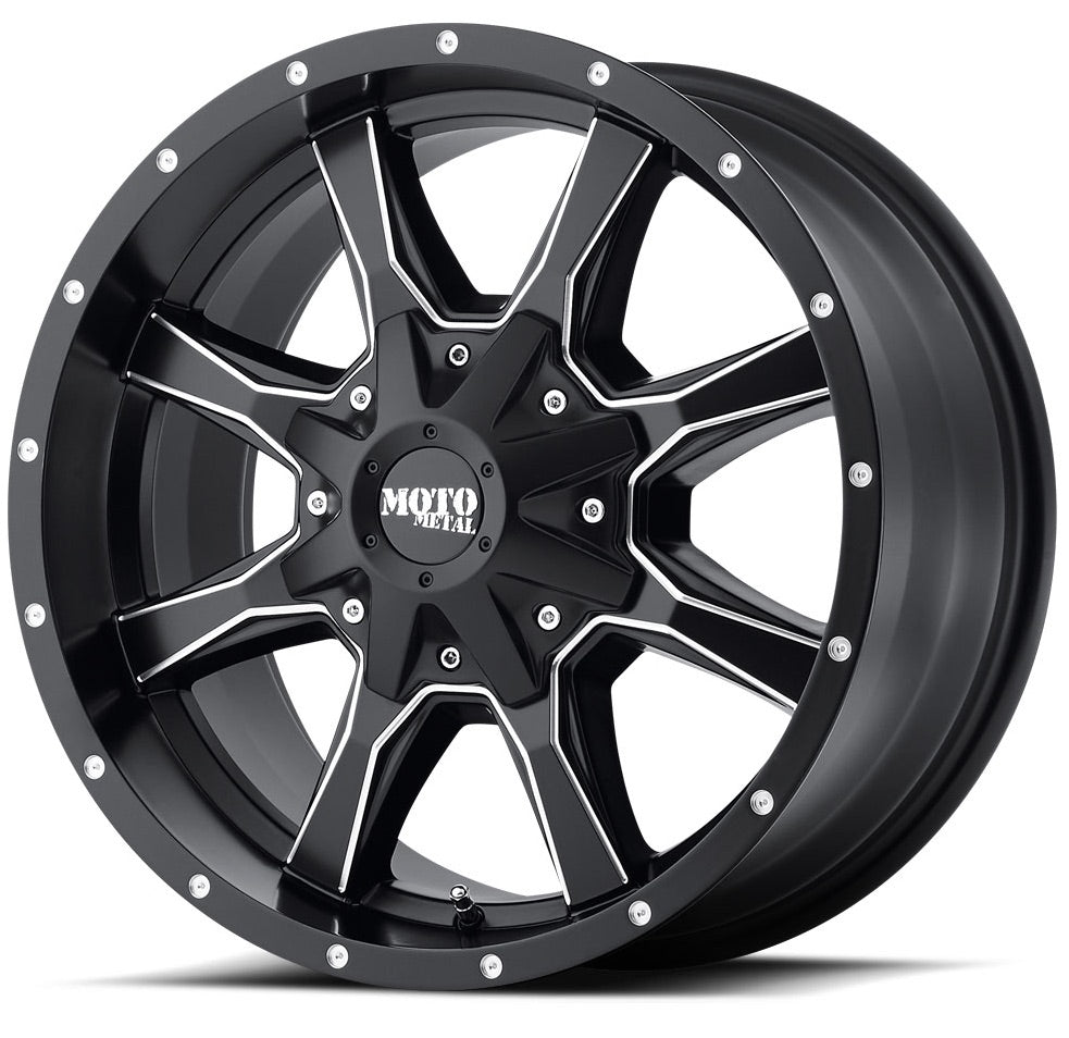 MOTO METAL MO970 8 /GLOSS BLACK WITH MILLED LIP S17