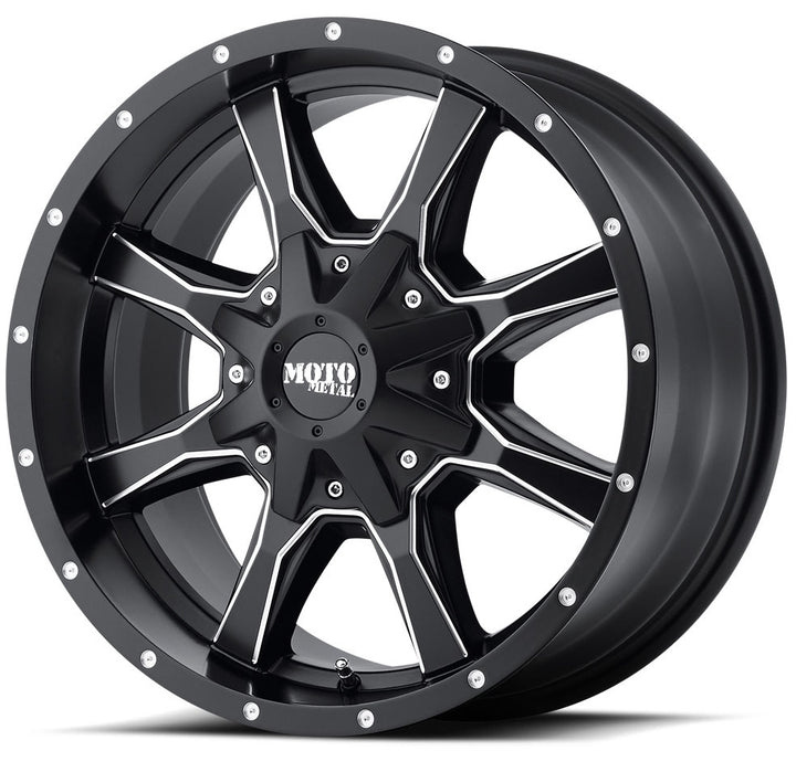 MOTO METAL MO970 8 /GLOSS BLACK WITH MILLED LIP S17